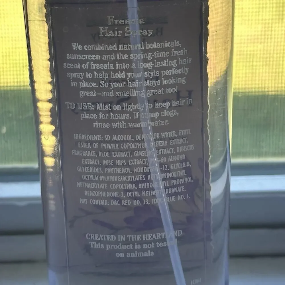 Vintage Bath & Body Works Freesia Hair Spray 8oz. Full